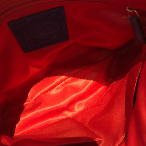 Coach Handbag Shoulder Poppy Blue Purple Red Plaid Tartan Purse Bag G1282-21622 - Picture 8 of 9